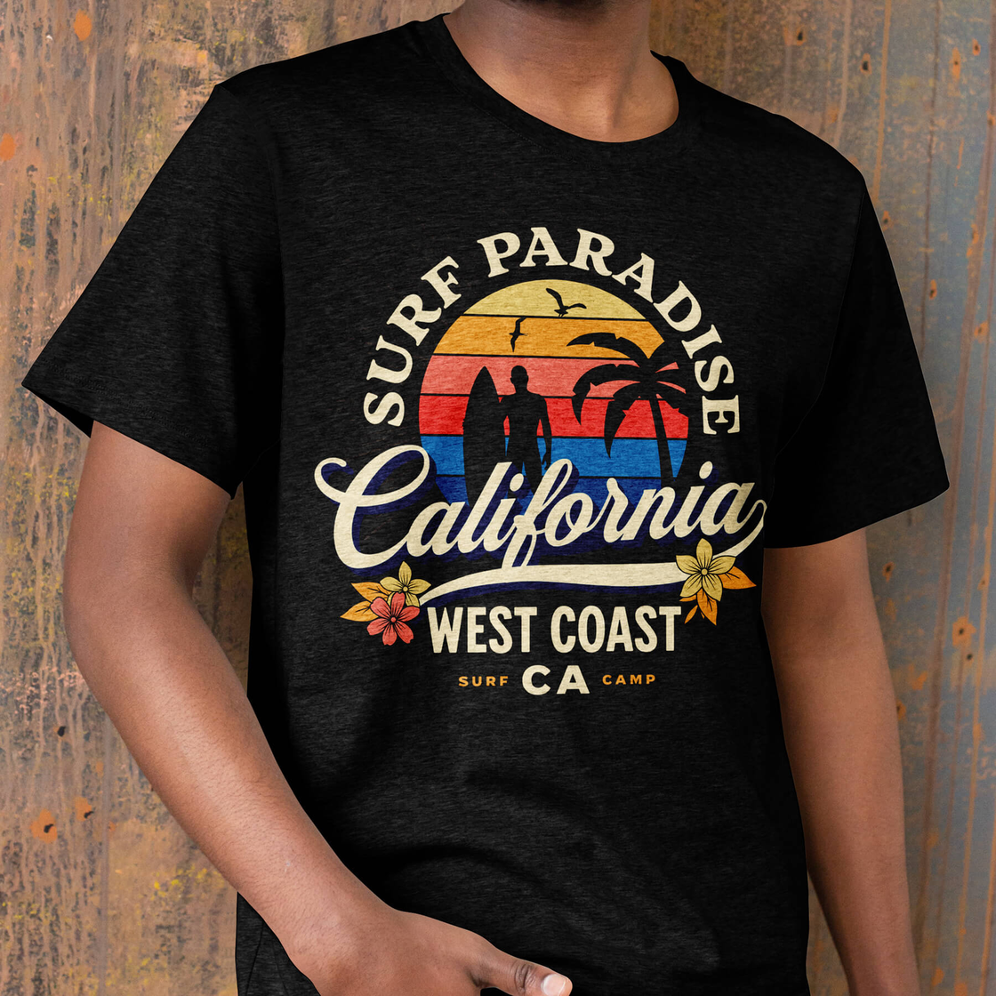 Beach & Surf T-Shirt Design